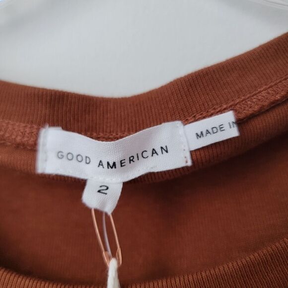 NWT GOOD AMERICAN Ruched Tank Mini Ribbed Dress Tortoise Size 2 - Picture 5 of 11